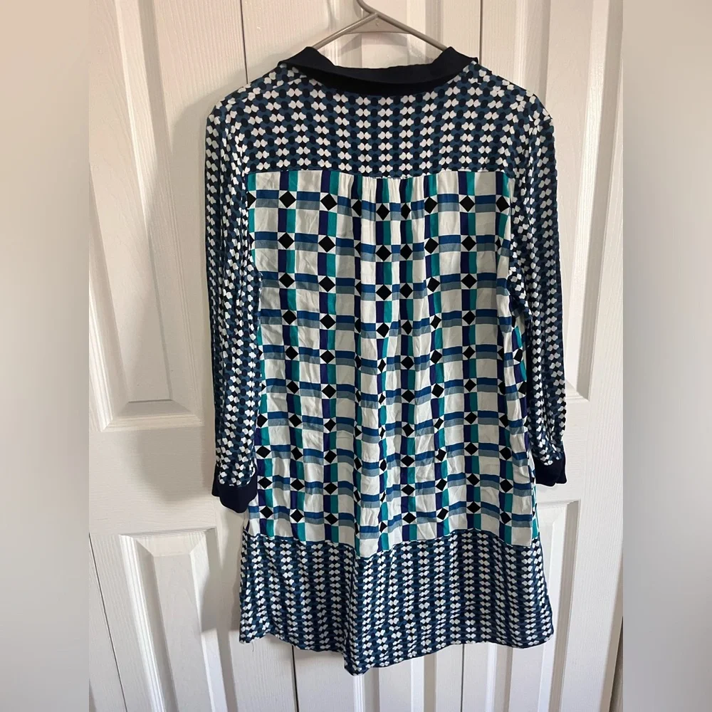 Anthropologie Maeve Abstract Geometric Shirt Dress Size 4 - Picture 4 of 4
